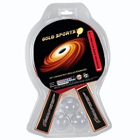 Kit Tênis de Mesa Gold Sports Advanced  - 2 Raquetes e 3 Bolas