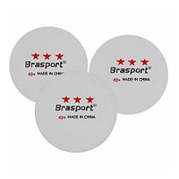 Caixa Com 3 Bolas Para Tênis De Mesa  Gold Sports  Brasport  3 Estrelas - Branco