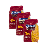 Macarrão Penne de Grano Duro 500g Renata - Kit 3 Unidades