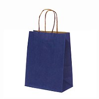 Sacola de Papel - 9,5x7,5x14,5cm - Kraft Natural Azul Bic - Ref. 5043 - 10 unidades - WMA - Rizzo