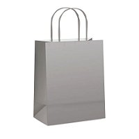 Sacola de Papel P 21,5x15x8cm - Prata Fosco - Embalagem Econômica - 10 unidades - Cromus - Rizzo