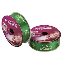 Fita de Cetim ECF005H 22 mm - Cor 872 - Frase Feliz Natal - Rolo 10 Metros - 1 unidade - Fitas Progresso - Rizzo