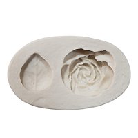 Molde De Silicone - 322 - Rosa E Folha - 1 unidade - Mazulli - Rizzo