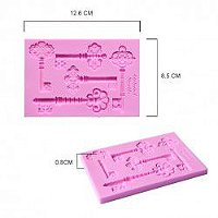 Molde de silicone Tapete Rendas de Açucar Chaves S96 Molds Planet Rizzo Confeitaria