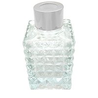 Frasco para Aromatizador e Difusor de Vidro Bucarest  com Tampa Prata - Transparente - 70ml - 1 unidade - Rizzo
