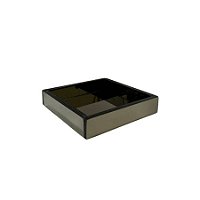 Bandeja Caixa Quadrada - Fume - 10x10cm - 1 unidade - Rizzo