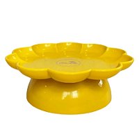 Bandeja Flower Com Pé - 205mm - Amarelo - 1 unidade - Só Boleiras - Rizzo