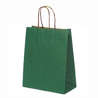 Sacola de Papel - 9,5x7,5x14,5cm - Kraft Natural Verde - Ref. 5036 - 10 unidades - WMA - Rizzo