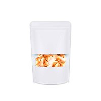 Saco de Papel Branco com Visor Stand Up Pouch Zip 9x14x3cm - Hermético e Impermeável Dentro e Fora - 50 un - Rizzo