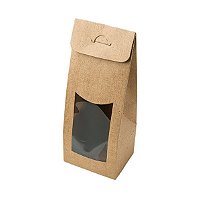 Caixa Sacolinha com Visor G (12cm x 23m x 6cm) Kraft 10 unidades Assk Rizzo Embalagens