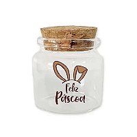 Kit Potinho de Vidro de Páscoa com Tampa de Rolha 50ml - 4,5cm - 24 unidades - Rizzo