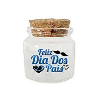 Potinho de Vidro de Dia dos Pais com Tampa de Rolha 50ml - 4,5cm - 1 unidade - Rizzo