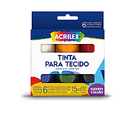 Tinta Para Tecido  Acrilex- 6 Potes 15 ml