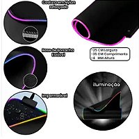 Mouse Pad Gamer Com Led RGB Antiderrapante Impermeável B-Max BM-781