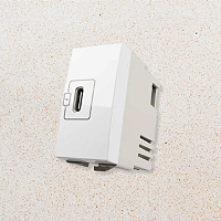 MÓDULO USB-C BIVOLT - BRANCO BRILHO - SLEEK