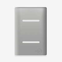 PLACA + SUPORTE 4X2 - 2 INTERRUPTORES - PRATA - NOVARA