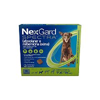 NexGard Spectra  Antipulgas e Vermífugo Cães 7,6kg a 15kg 3 tabletes