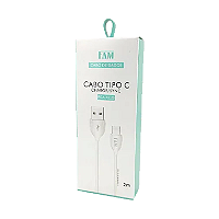 Cabo USB FAM 200cm 2.1A Type-C Branco