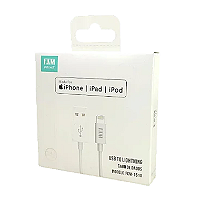 Cabo USB FAM 120cm 2.4A MFI para Iphone Branco - HOMOLOGADO