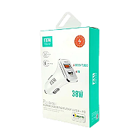 Carregador Veicular Turbo FAM 38W QC PD Branco