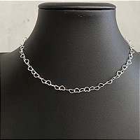 Colar Choker Coração Prata