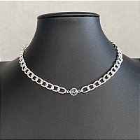 Colar Choker Corrente G Prata