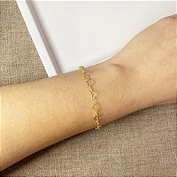 Pulseira Cordão Coração Dourada