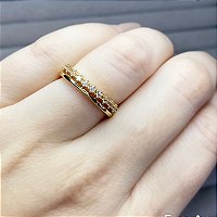 Anel Viena Dourado Cravejado