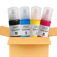 KIT 4X Cores Refil Tinta Compatível com 504 544 EPS ECO TANK