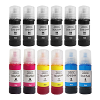 KIT 12X Cores Refil Tinta Compatível com 504 544 T504 EPS ECO TANK