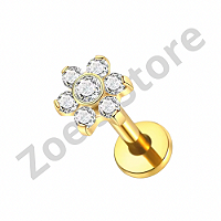 Flor titanio pvd cravejado 8mm