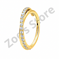 Argola Titânio pvd Segmento Articulado Transpassada Zircônia 1.2x10