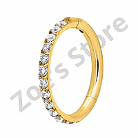 Argola Segmento Articulado Titânio pvd Zircôrnia 1.2x8