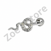 Cobra cravejada prata 8mm