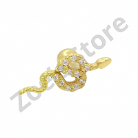 Cobra cravejada prata dourado 8mm
