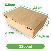 Embalagem 2250ml Kraft | 50 unidades