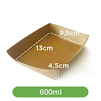 Bandeja 600ml kraft multiuso | 400 unidades