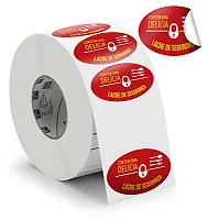 Lacre de segurança oval vermelha - 1000 unidades