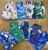 Kit 5 Shorts Tactel Infantil Masculino – Estampas Variadas de Personagens – R$ 115,00