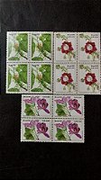Quadra de Selos Brasil - Preservação da Flora - 1986 - Mint