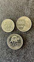 03 Moedas Estrangeiras - Uzbequistão - 50-100-200 So´m - 2018 - FC