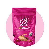 MIX DA BELEZA COM NUTS, CASTANHA DE CAJU, AMÊNDOAS CARAMELIZADAS E CRANBERRY DESIDRATADO 40G - LOVE NUTS
