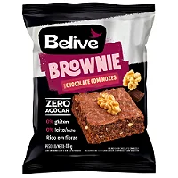 BROWNIE CHOCOLATE COM NOZES SEM AÇÚCAR SEM GLÚTEN 40G - BELIVE