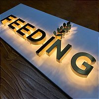 Letra Caixa em PVC Expandido - Iluminaçao Retroversa