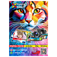 Papel Foto A4 Brilho 180g 50 Folhas
