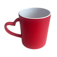 Caneca Mágica Vermelha com Alça Coração para Sublimação 325ml