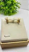 Mini Argola Cravejada em Ouro 18K