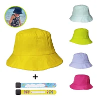 Chapéu Infantil Menina Menino Bebê Praia Bucket Pulseira Uv