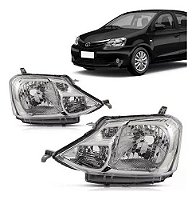 Farol Para Toyota Etios 2013 2014 2015 2016 Carcaça Cinza