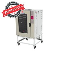 Forno de Padaria Pão Turbo Com Vapor Grande 8 Esteiras a Gás Usado Progas